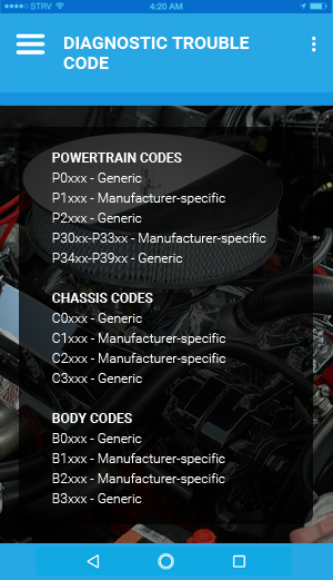 Daignostic trouble code