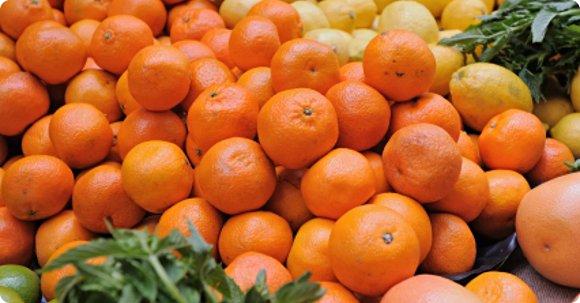 Citrus fruits including oranges, grapefruits and lemons