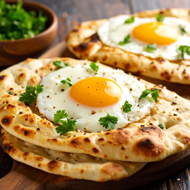Breakfast Naan Pizza