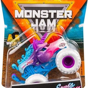 Monster Jam 2021 Spin Master 1:64 Diecast Monster Truck with Wheelie Bar: Crazy Creatures Sparkle Smash