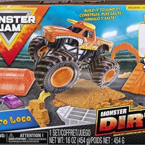 Monster Jam, El Toro Loco Monster Dirt Deluxe Set, Featuring 16oz of Monster Dirt & Official 1: 64 Scale Die-Cast Truck