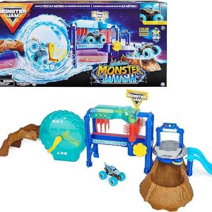 Monster Jam Megalodon Monster Wash, Includes Color-Changing Megalodon Monster Truck, Interactive Water Play Kids Toys for Aged 3 and Up