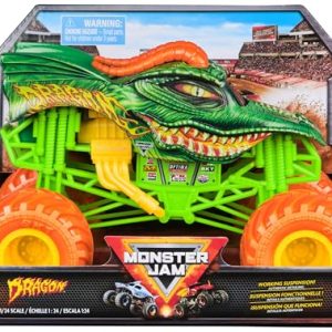 Monster Jam, Official Dragon Monster Truck, Collector Die-Cast Vehicle, 1:24 Scale, Kids’ Toys for Boys and Girls Aged 3 and up