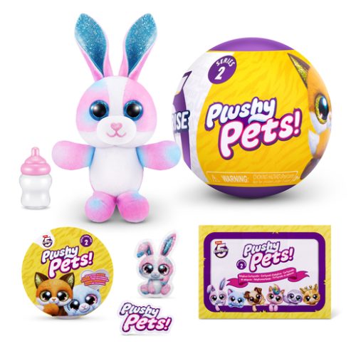 5 Surprise Series 2 Plushy Pets Mystery Capsule by ZURU (Styles Vary)