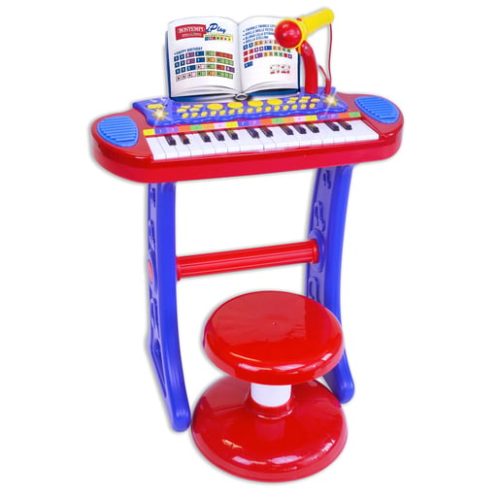 Bontempi Electronic Keyboard with Microphone and Stool