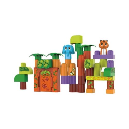 Build Me Up Maxi Happy Jungle Life Building Bricks Playset – 32 Pieces
