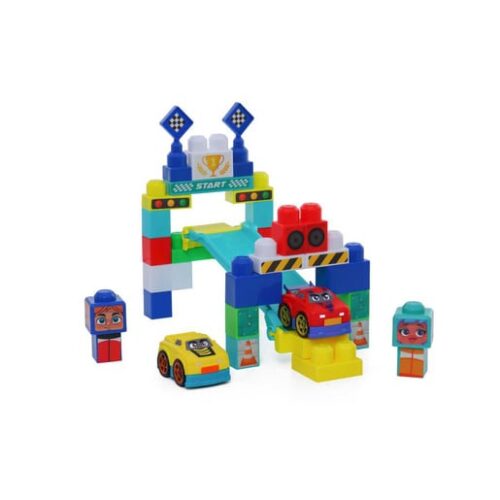 Build Me Up Maxi Vehicle Racers Building Bricks Playset – 35 Pieces
