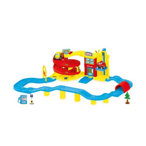 Dolu Big Car Garage Playset with Lift and Spiral Roadway