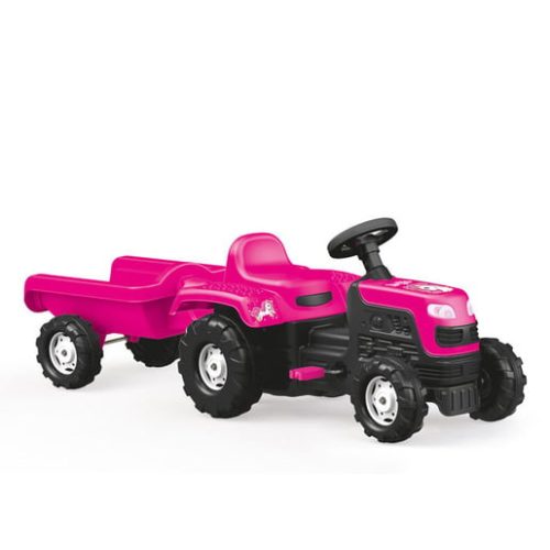 Dolu Kids Childen’s Ride On Pink Tractor With Trailer