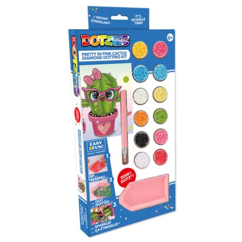 Dotzies Pretty In Pink Cactus Diamond Dotting Kit Craft Set