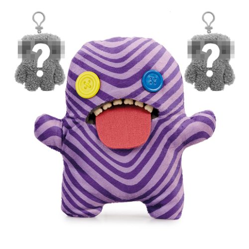 Fuggler Odd Oogah Boogah – Purple Zebra Soft Toy and 2 Fuggler Keyrings (Styles Vary)