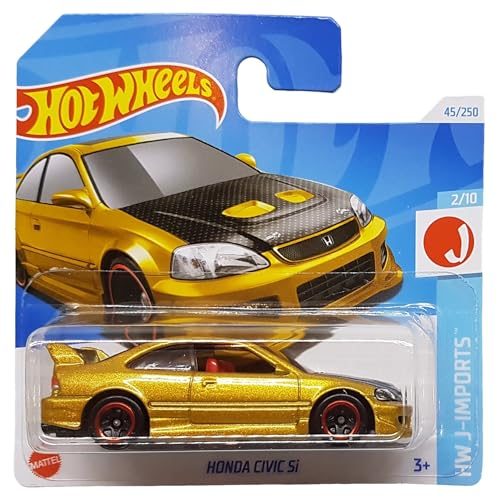 Hot Wheels – Honda Civic SI – HW J-Imports 2/10 – HTC41 – Short Card – Gold Metallic – Mattel 2024