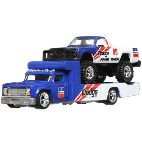 Hot Wheels Team Transport – ’80 Dodge Macho Power Wagon wth Retro Rig Vehicle