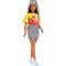 Barbie Fashionistas Doll – Flame Crop Top and Checkered Skirt
