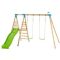 TP Knightswood Double Wooden Swing & Slide Set