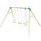 TP Knightswood Triple Wooden Swing Set with Glide Ride