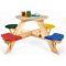 Plum Wooden Circular Picnic Table and Seats