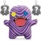 Fuggler Odd Oogah Boogah – Purple Zebra Soft Toy and 2 Fuggler Keyrings (Styles Vary)