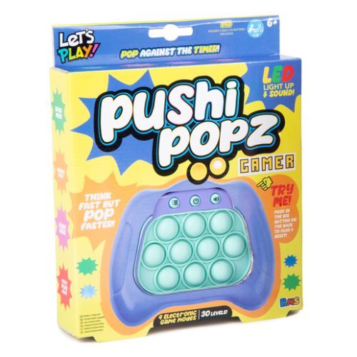 Let’s Play! Pushi Popz Gamer Electronic Fidget Game (Styles Vary)