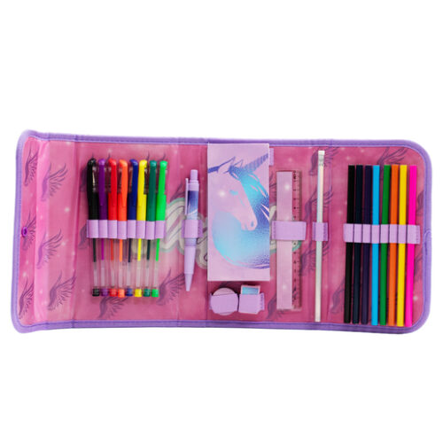 Majestic Unicorn Fold Out Pencil Case Set