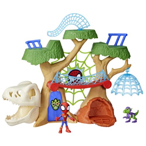 Marvel Spidey and His Amazing Friends Dino-Webs Treehouse Playset