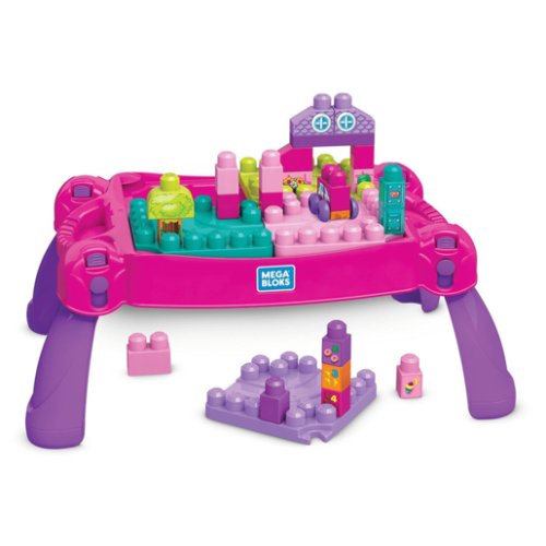 Mega Bloks Pink Build and Learn Table – 30 Pieces