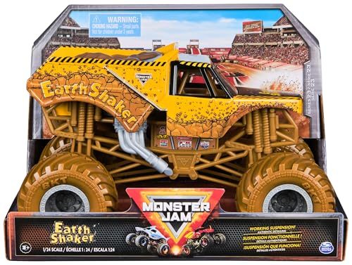 Monster Jam, Official Earth Shaker Monster Truck, Collector Die-Cast Vehicle, 1:24 Scale