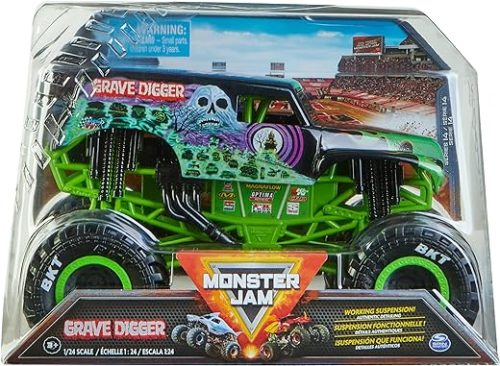 Monster Jam, Official Grave Digger (Green/Black) Monster Truck, Collector Die-Cast Vehicle, 1:24 Scale