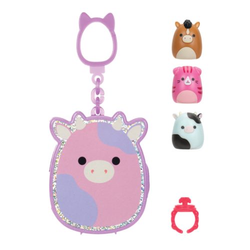 Original Squishmallows Squish-a-Longs Bag Clip with 3 Mystery Mini Squish Figures (Styles Vary)