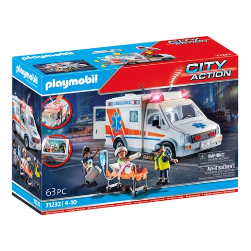 Playmobil 71232 City Action Ambulance with Sound and Lights Construction Set