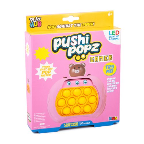 Pushi Popz Gamer LED Light-Up Fidget Game – Bear