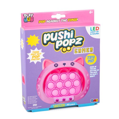 Pushi Popz Gamer LED Light-Up Fidget Game – Cat