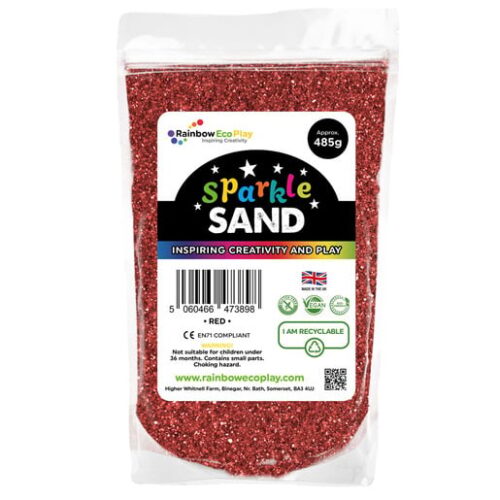 Rainbow Eco Play: Sparkle Sand Pouch 485G – Red