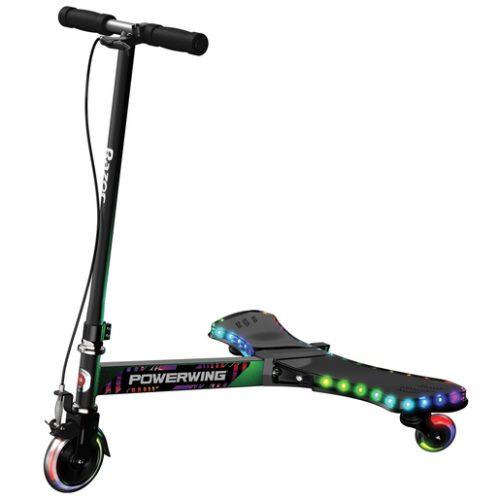 Razor PowerWing Black Light Up 3 Wheeled Scooter