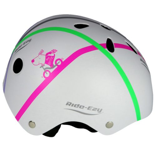 Ride-ezy Hector White Light Up 48-53cm Safety Helmet