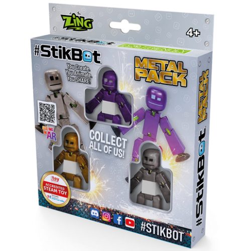 StikBots Metallic 3 Pack Fidget Toy (Styles Vary)