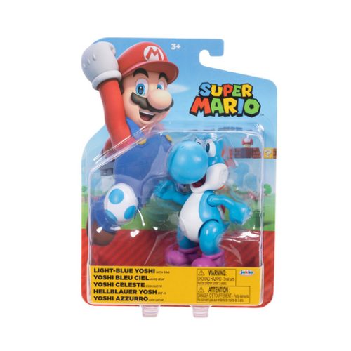 Super Mario Light Blue Yoshi with Egg 4” Posable Figure