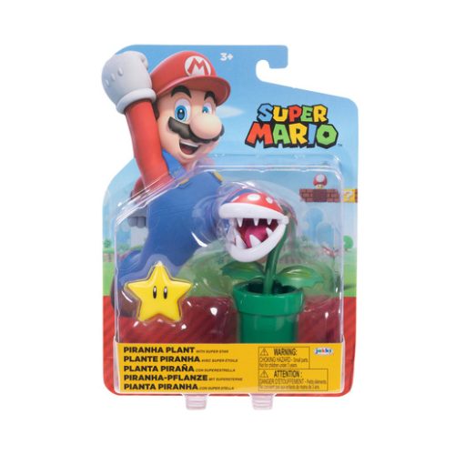 Super Mario Piranha Plant with Star 4” Posable Figure
