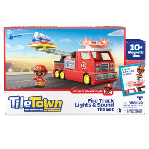 Tile Town Fire Truck Magnetic Construction Set