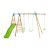 TP Knightswood Triple Wooden Swing & Slide set with Button Seat