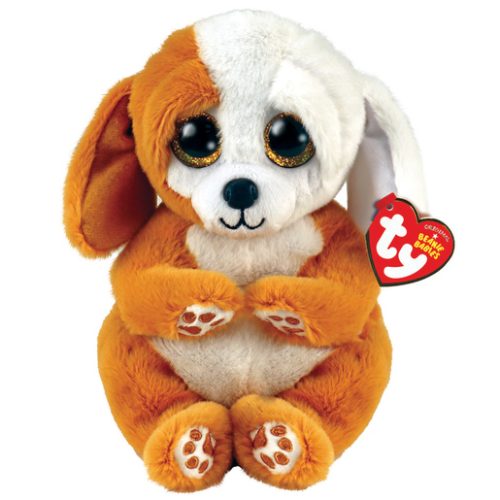 Ty Beanie Bellies – Ruggles the White and Brown Dog 15cm Soft Toy