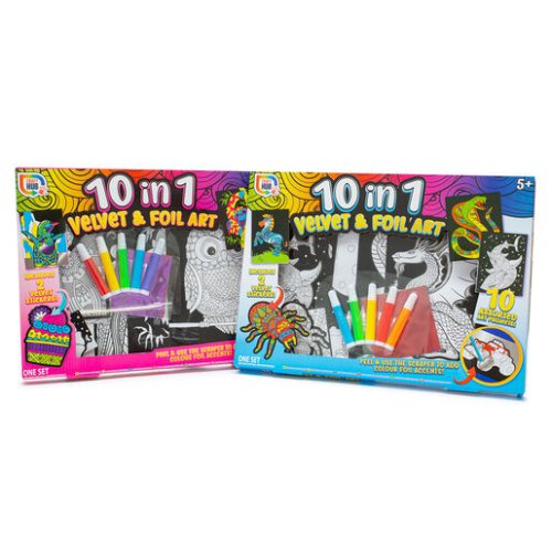 Velvet and Foil 10-in-1 Art Set (Styles Vary)