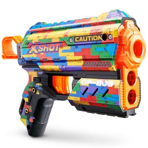 XSHOT Skins: Flux – Striper Blaster with 8 Darts by ZURU